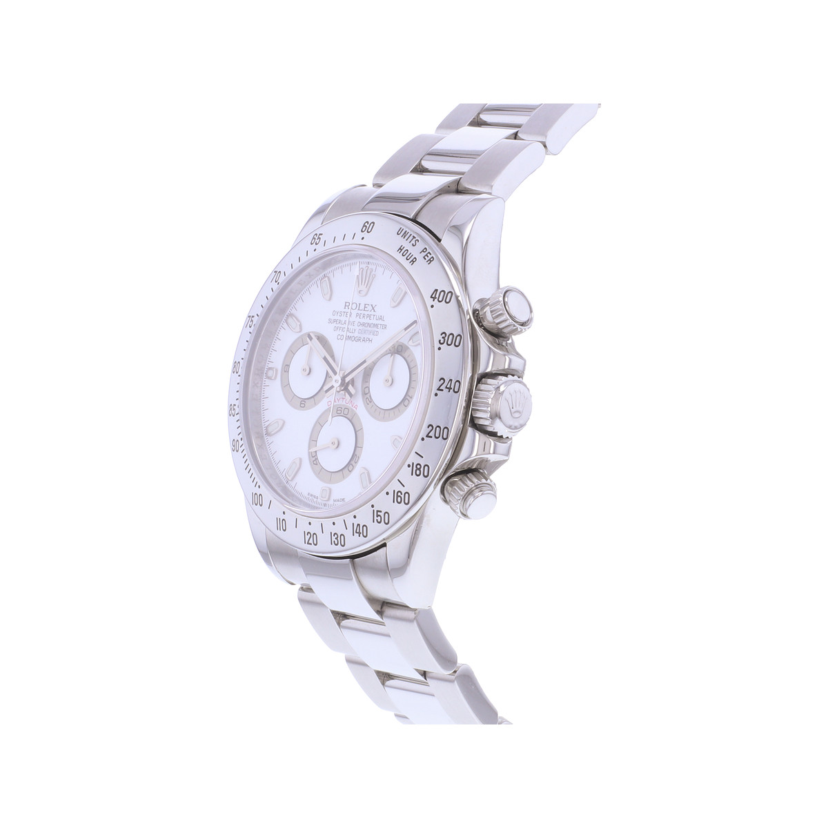 Montre d'occasion ROLEX Cosmograph Daytona APH homme mouvement automatique certifié (cosc) bracelet acier - vue D2
