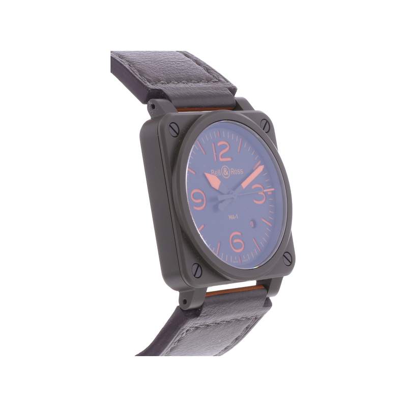 Montre d'occasion BELL & ROSS BR03-92 MA-1 homme automatique bracelet cuir d'origine - vue 2