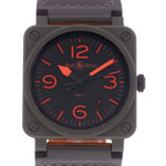 Montre d'occasion BELL & ROSS BR03-92 MA-1 homme automatique bracelet cuir d'origine - vue D1