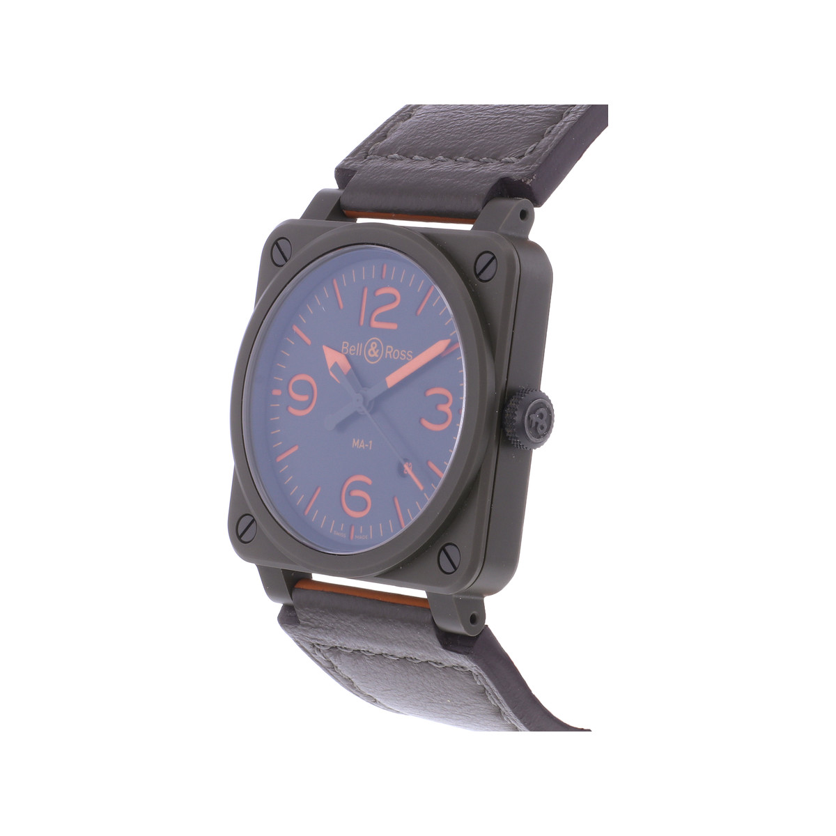Montre d'occasion BELL & ROSS BR03-92 MA-1 homme automatique bracelet cuir d'origine - vue D2