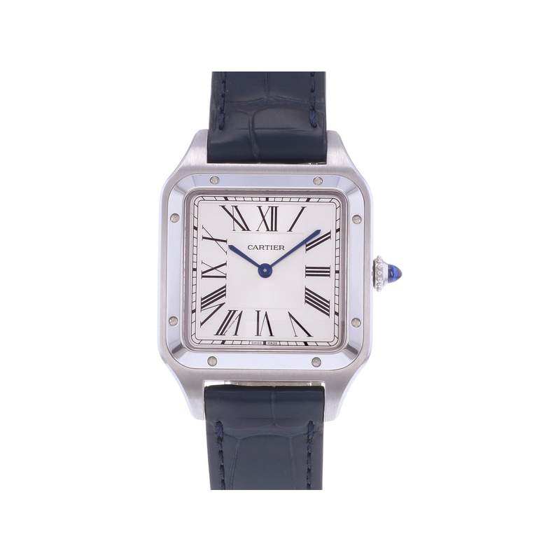 Montre d'occasion CARTIER Santos Dumont homme quartz bracelet cuir d'origine - vue 1