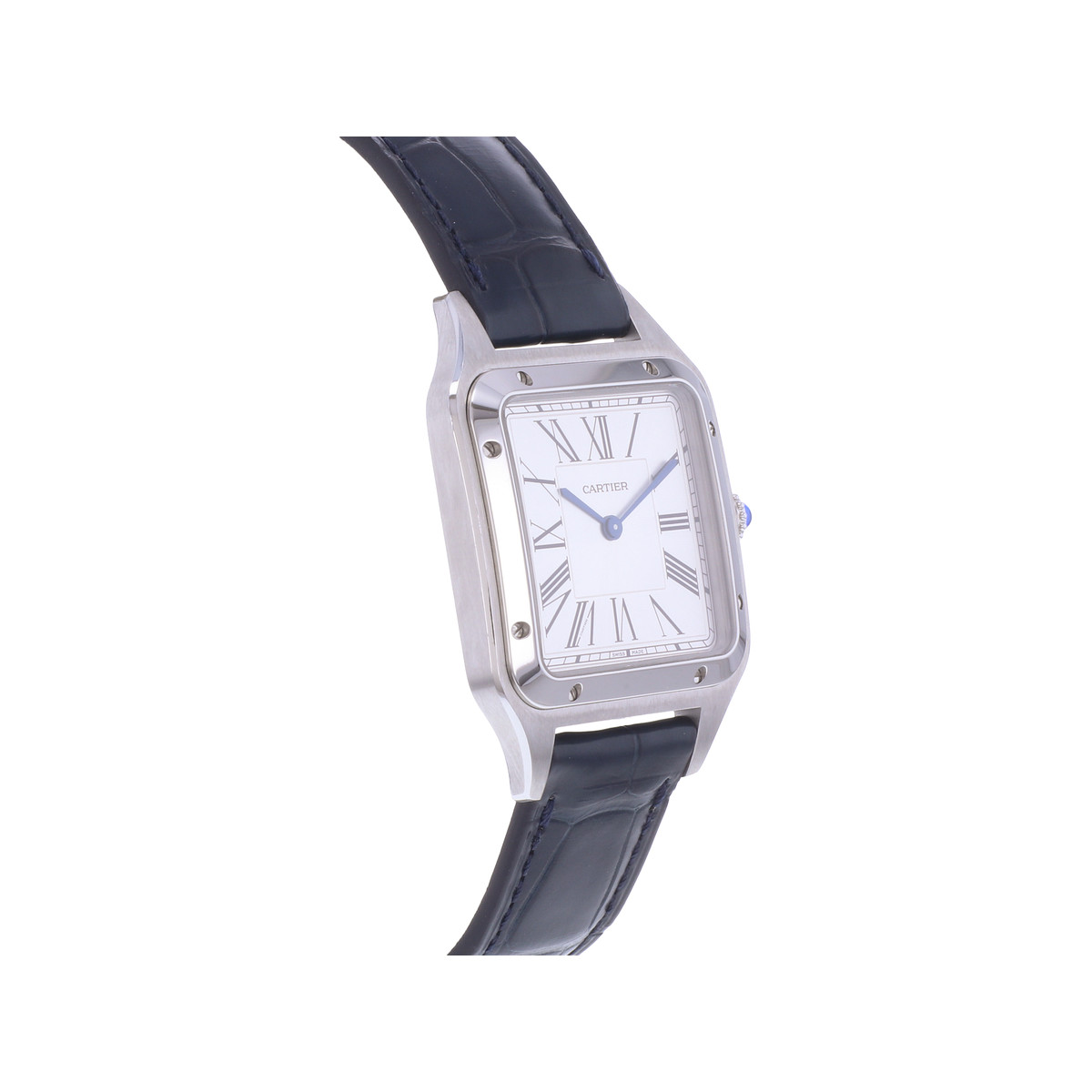 Montre d'occasion CARTIER Santos Dumont homme quartz bracelet cuir d'origine - vue 2