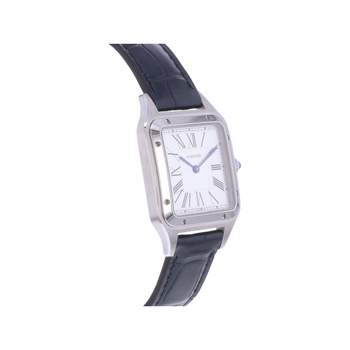 Montre d'occasion CARTIER Santos Dumont homme quartz bracelet cuir d'origine