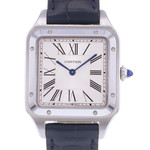 Montre d'occasion CARTIER Santos Dumont homme quartz bracelet cuir d'origine - vue D1