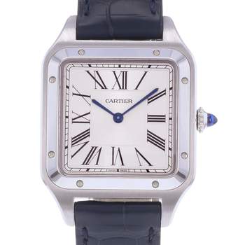 Montre d'occasion CARTIER Santos Dumont homme quartz bracelet cuir d'origine