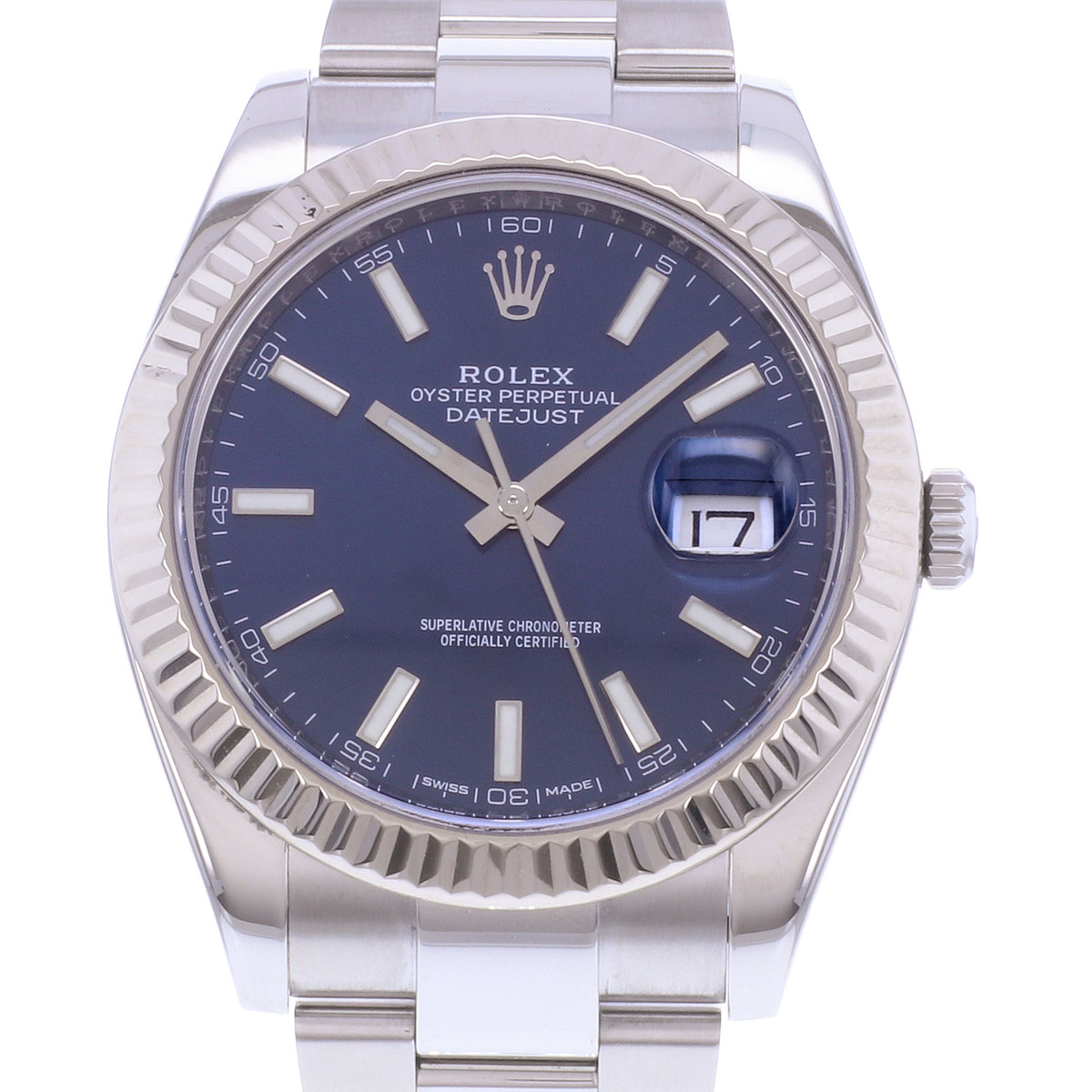 Montre d'occasion ROLEX DateJust 41 homme mouvement automatique certifié (cosc) bracelet acier - vue D1
