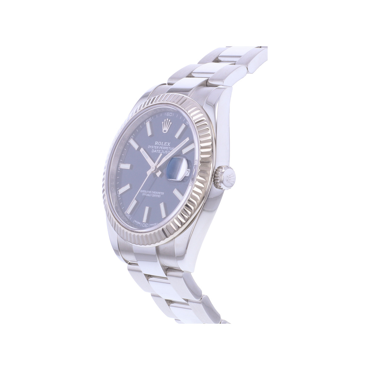 Montre d'occasion ROLEX DateJust 41 homme mouvement automatique certifié (cosc) bracelet acier - vue D2