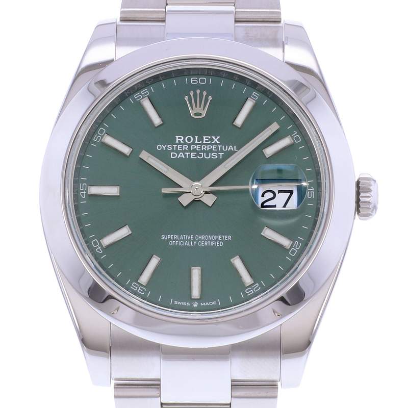 Montre d'occasion ROLEX DateJust 41 Mint homme mouvement automatique certifié (cosc) bracelet acier - vue D1