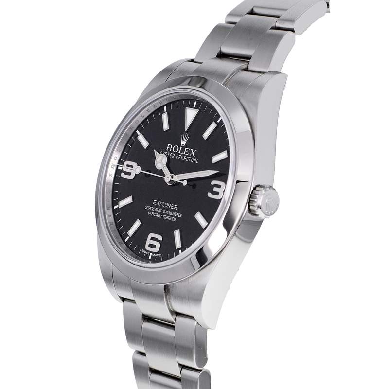 Montre d'occasion ROLEX Explorer I Mark 1 homme mouvement automatique certifié (cosc) bracelet acier - vue D2