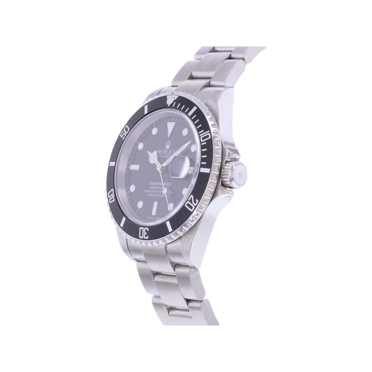 Montre d'occasion ROLEX Submariner Date homme mouvement automatique certifié (cosc) bracelet acier - vue D2