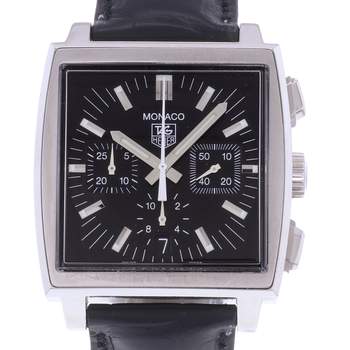 Montre d'occasion TAG HEUER Monaco Chronographe homme automatique bracelet cuir cresus