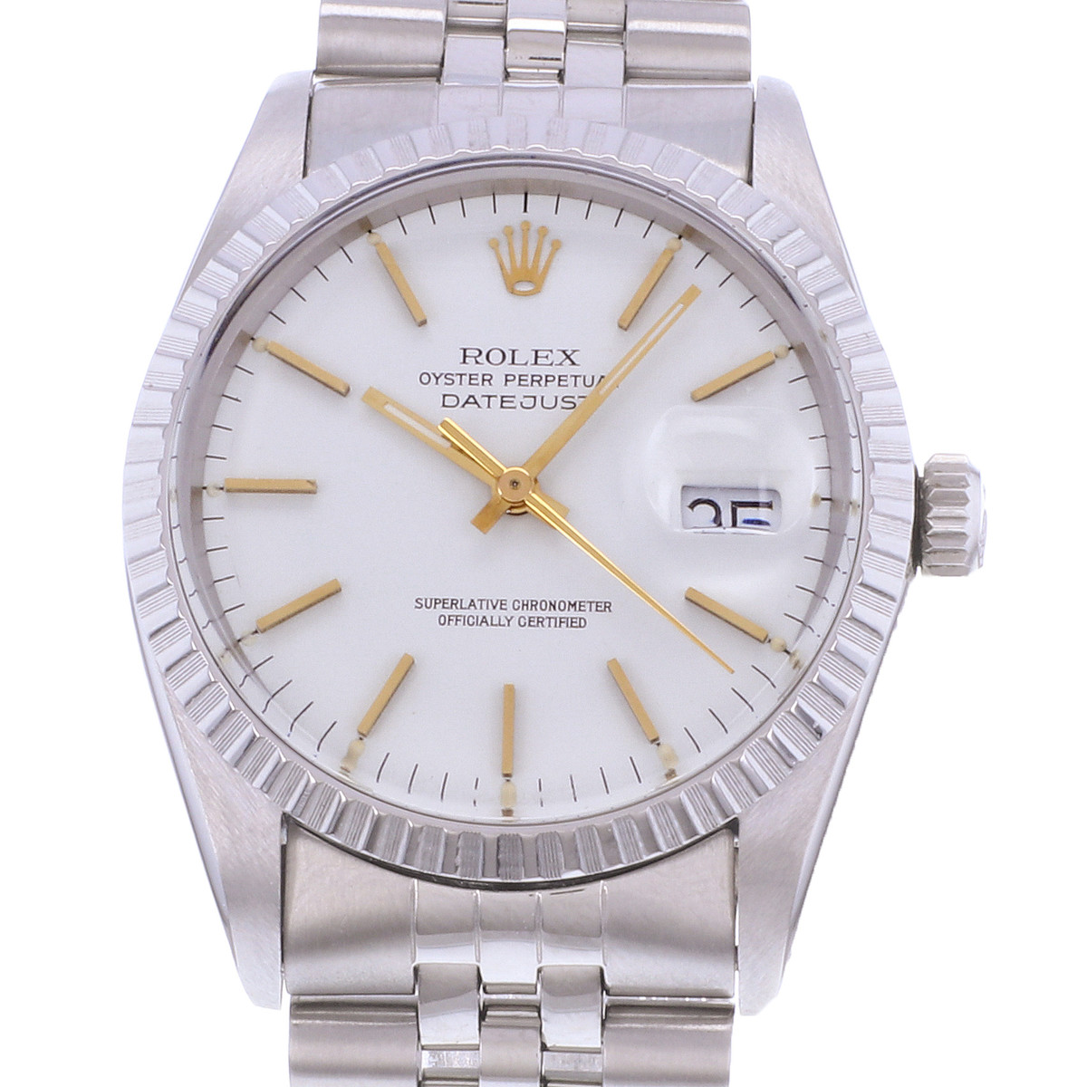 Montre d'occasion ROLEX DateJust homme mouvement automatique certifié (cosc) bracelet acier - vue D1