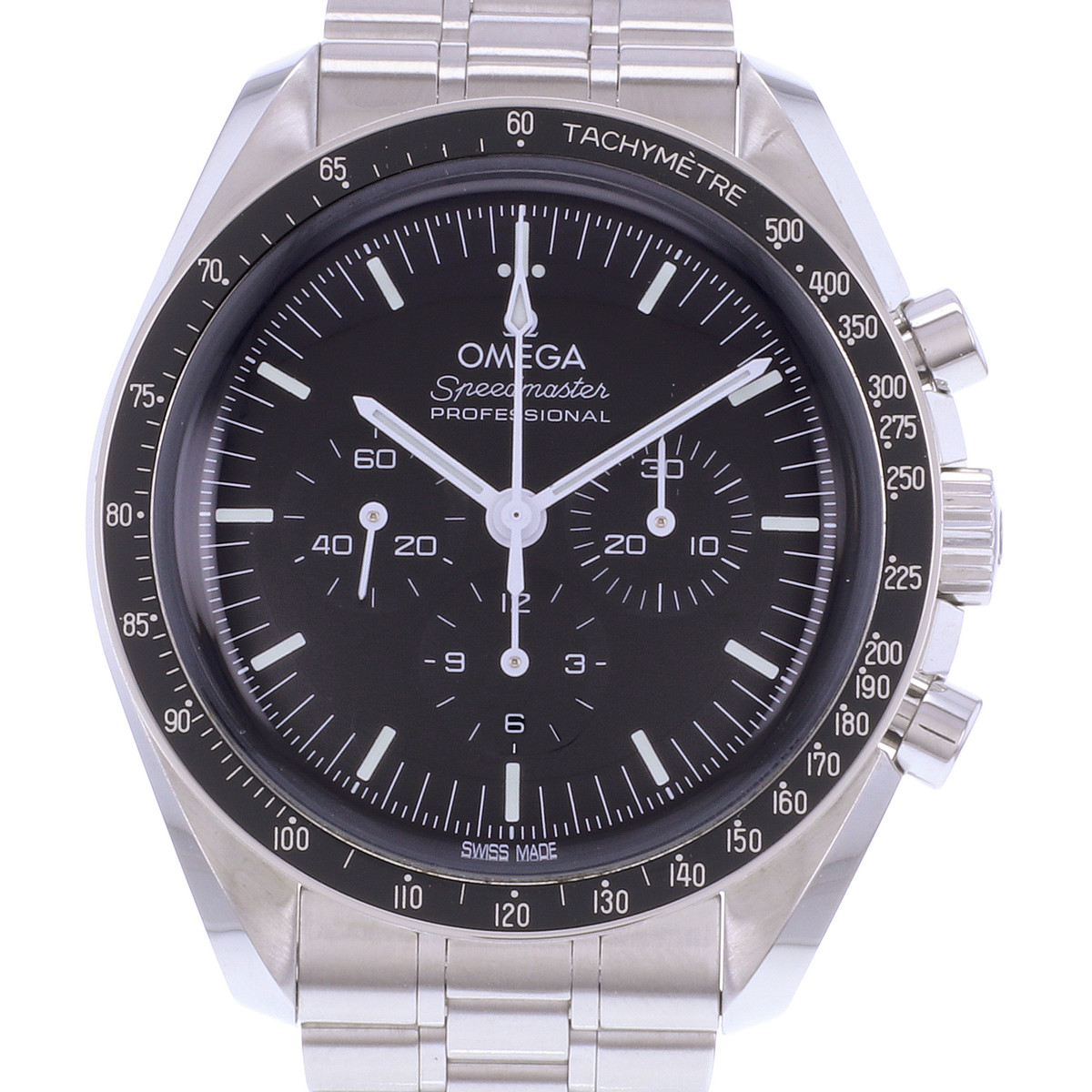 Montre d'occasion OMEGA Speedmaster Moonwatch homme mécanique bracelet acier - vue D1