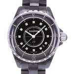 Montre d'occasion CHANEL J12 33 mm Index diamants femme quartz bracelet céramique - vue D1
