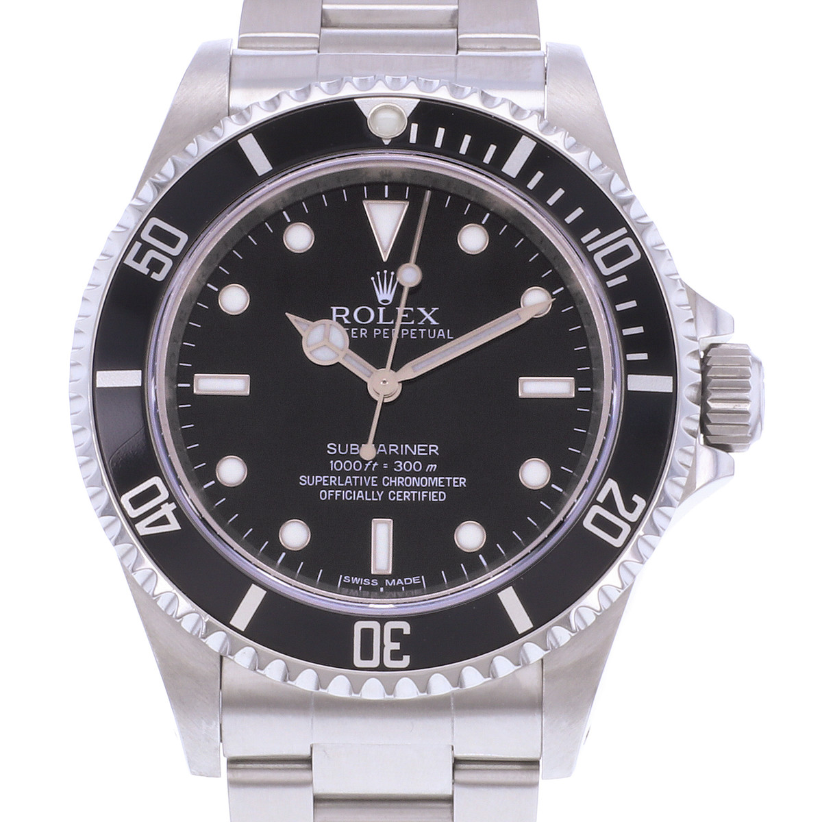 Montre d'occasion ROLEX Submariner 4 Lignes homme mouvement automatique certifié (cosc) bracelet acier - vue D1