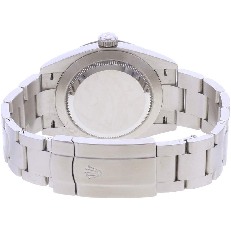Montre d'occasion ROLEX Oyster Perpetual 'Med blue' homme mouvement automatique certifié (cosc) bracelet acier - vue 3