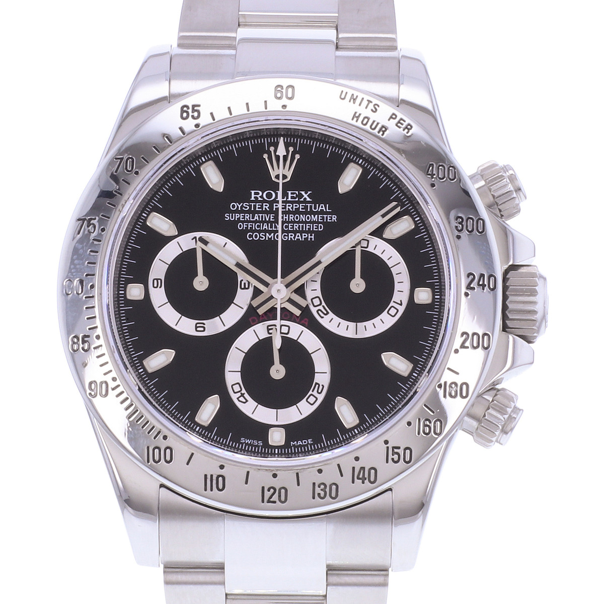 Montre d'occasion ROLEX Cosmograph Daytona homme mouvement automatique certifié (cosc) bracelet acier - vue D1