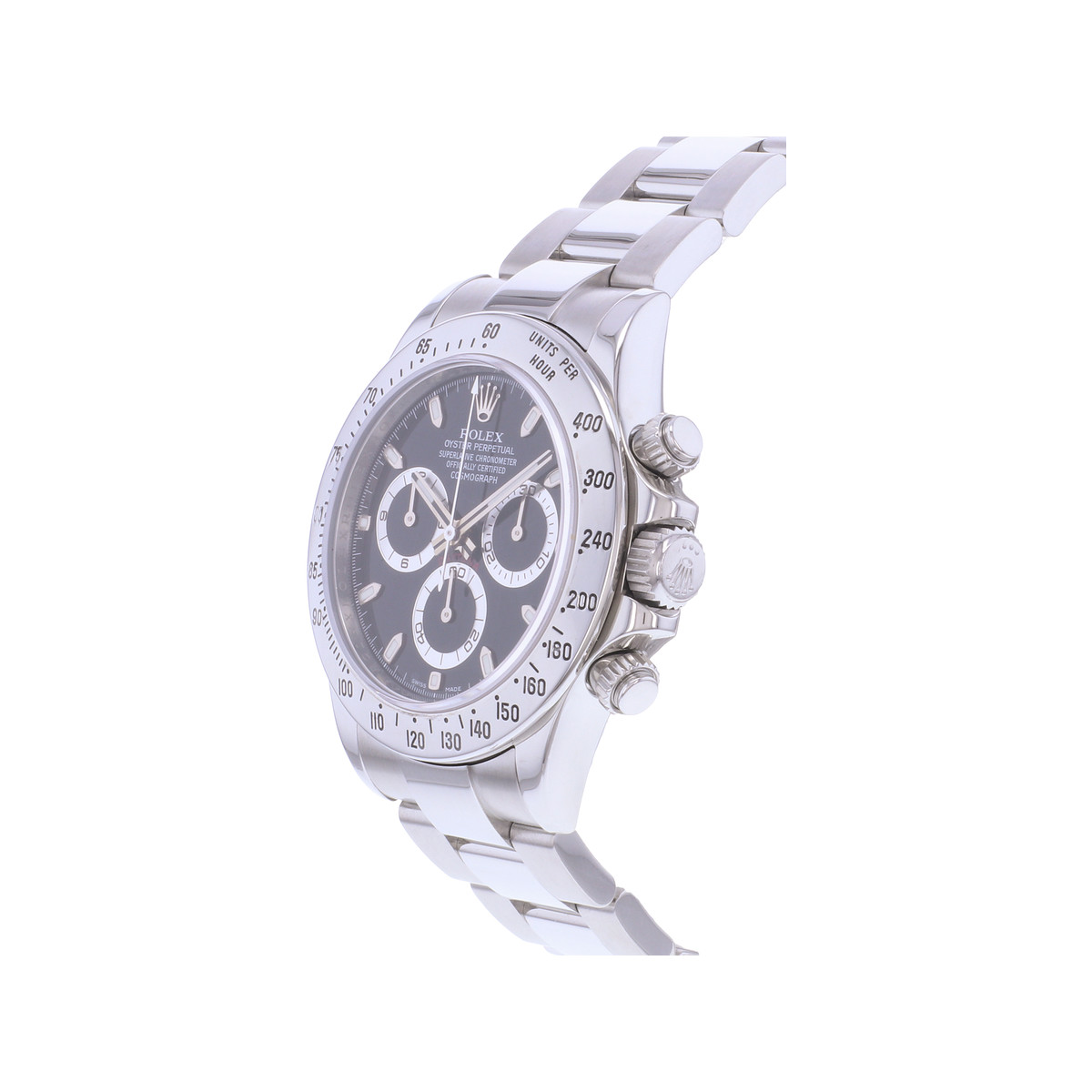 Montre d'occasion ROLEX Cosmograph Daytona homme mouvement automatique certifié (cosc) bracelet acier - vue D2