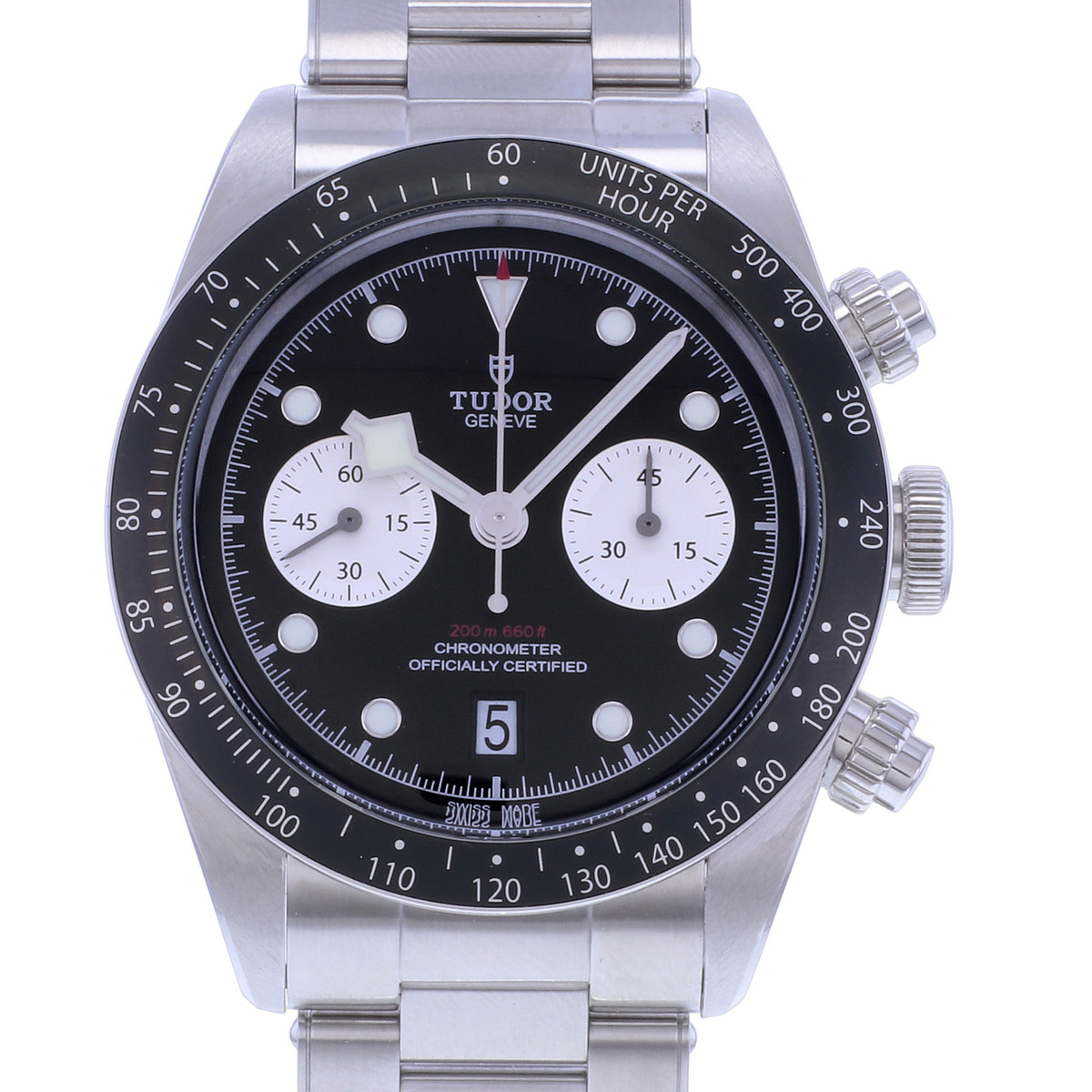 Montre d'occasion TUDOR Black Bay 41 Chrono homme mouvement automatique certifié (cosc) bracelet acier - vue D1