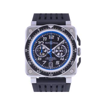 Montre d'occasion BELL & ROSS BR03-94 Chronographe ALPINE homme automatique bracelet caoutchouc