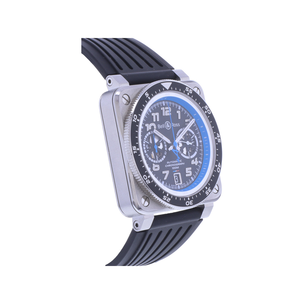 Montre d'occasion BELL & ROSS BR03-94 Chronographe ALPINE homme automatique bracelet caoutchouc - vue 2