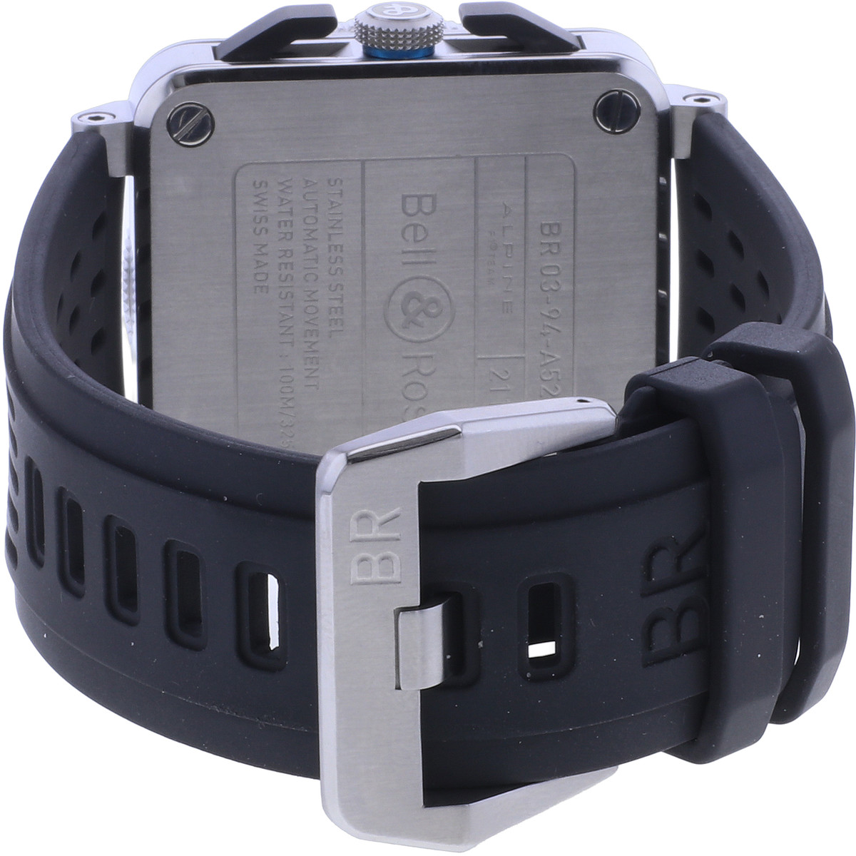 Montre d'occasion BELL & ROSS BR03-94 Chronographe ALPINE homme automatique bracelet caoutchouc - vue 3