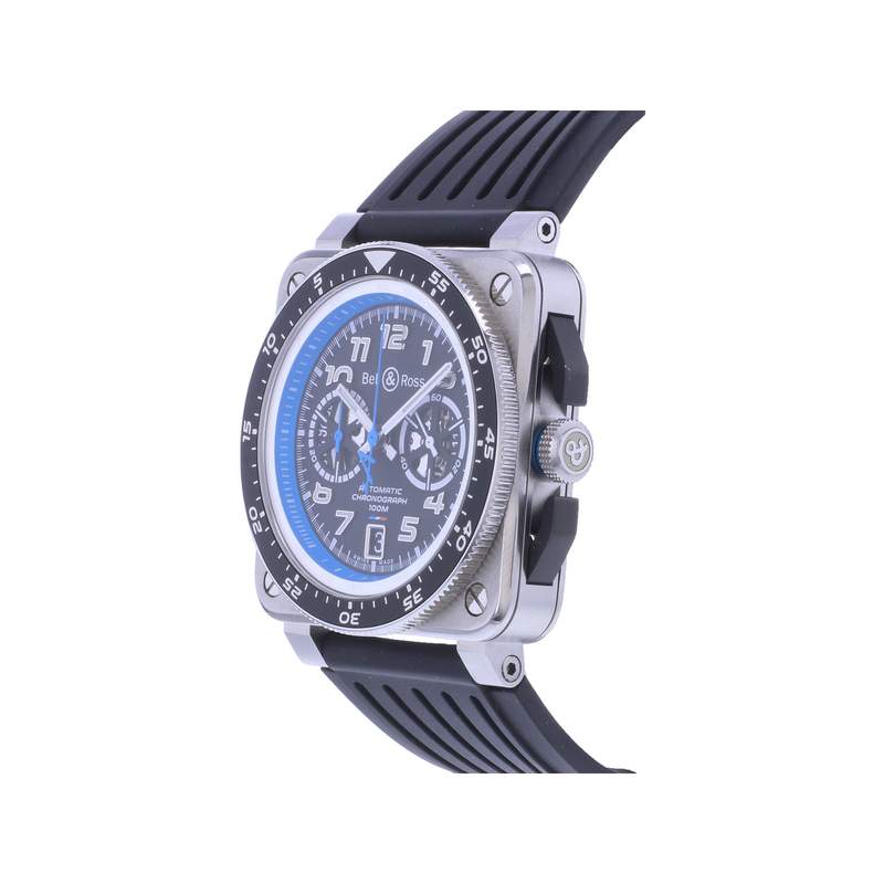 Montre d'occasion BELL & ROSS BR03-94 Chronographe ALPINE homme automatique bracelet caoutchouc - vue D2