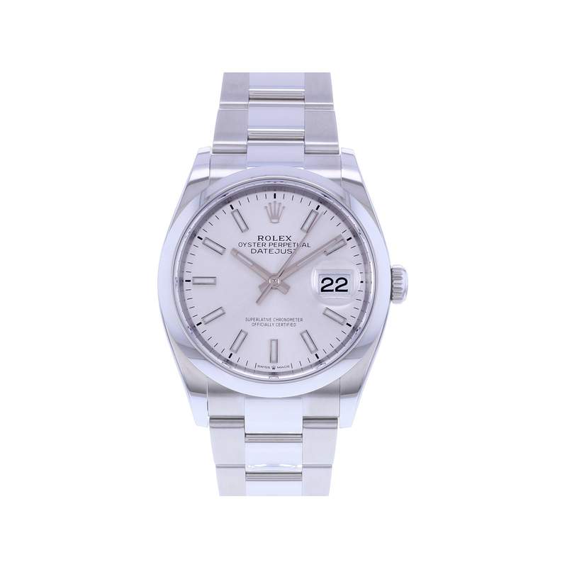 Montre d'occasion ROLEX DateJust 36 homme mouvement automatique certifié (cosc) bracelet acier - vue 1