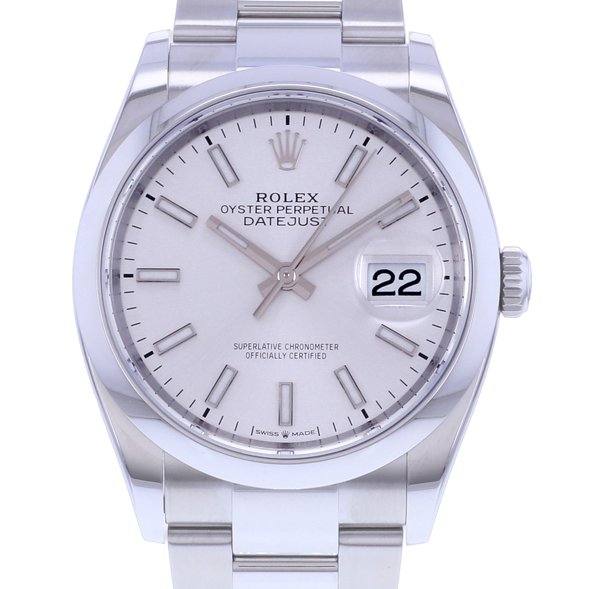 Montre d'occasion ROLEX DateJust 36 homme mouvement automatique certifié (cosc) bracelet acier - vue D1