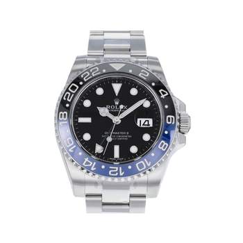Montre d'occasion ROLEX GMT-Master II Batman homme mouvement automatique certifié (cosc) bracelet acier