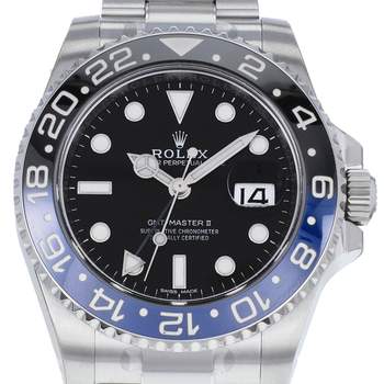 Montre d'occasion ROLEX GMT-Master II Batman homme mouvement automatique certifié (cosc) bracelet acier