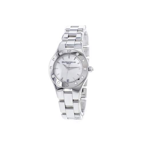 Tweedehands BAUME ET MERCIER Linea Diamants dameshorloge met quartz uurwerk en stalen armband