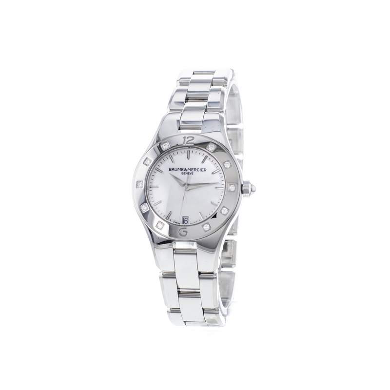 Montre d'occasion BAUME ET MERCIER Linea Diamants femme quartz bracelet acier - vue 1