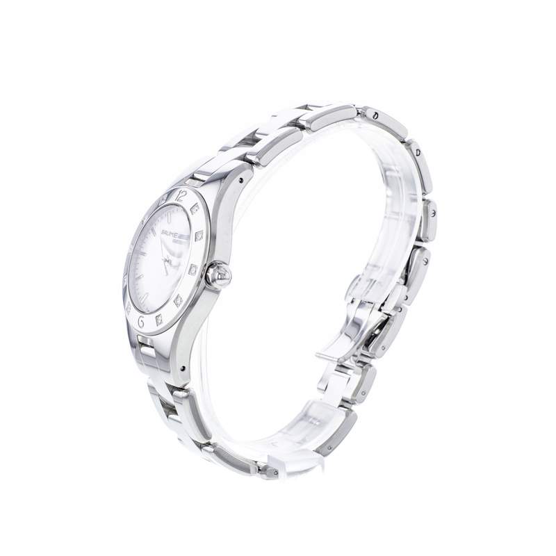 Montre d'occasion BAUME ET MERCIER Linea Diamants femme quartz bracelet acier - vue D2