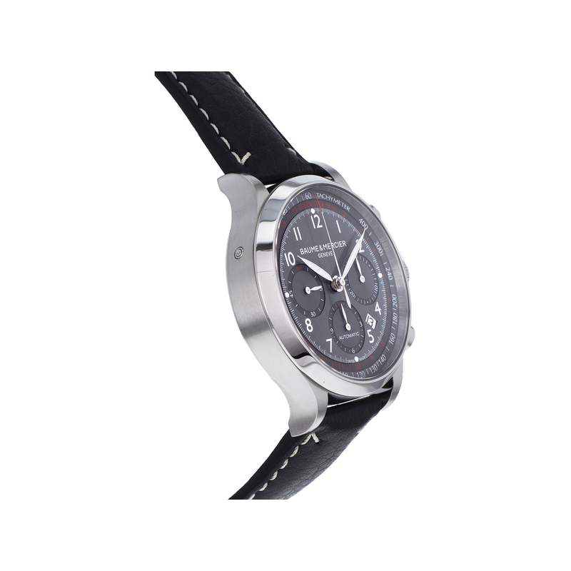 Montre d'occasion BAUME ET MERCIER Capeland Chronographe homme automatique bracelet cuir d'origine - vue 2