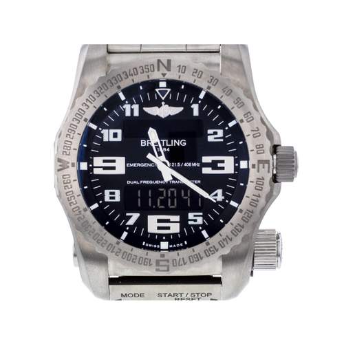 Pre-owned BREITLING Emergency II Men's Quartz Watch with Titanium Bracelet