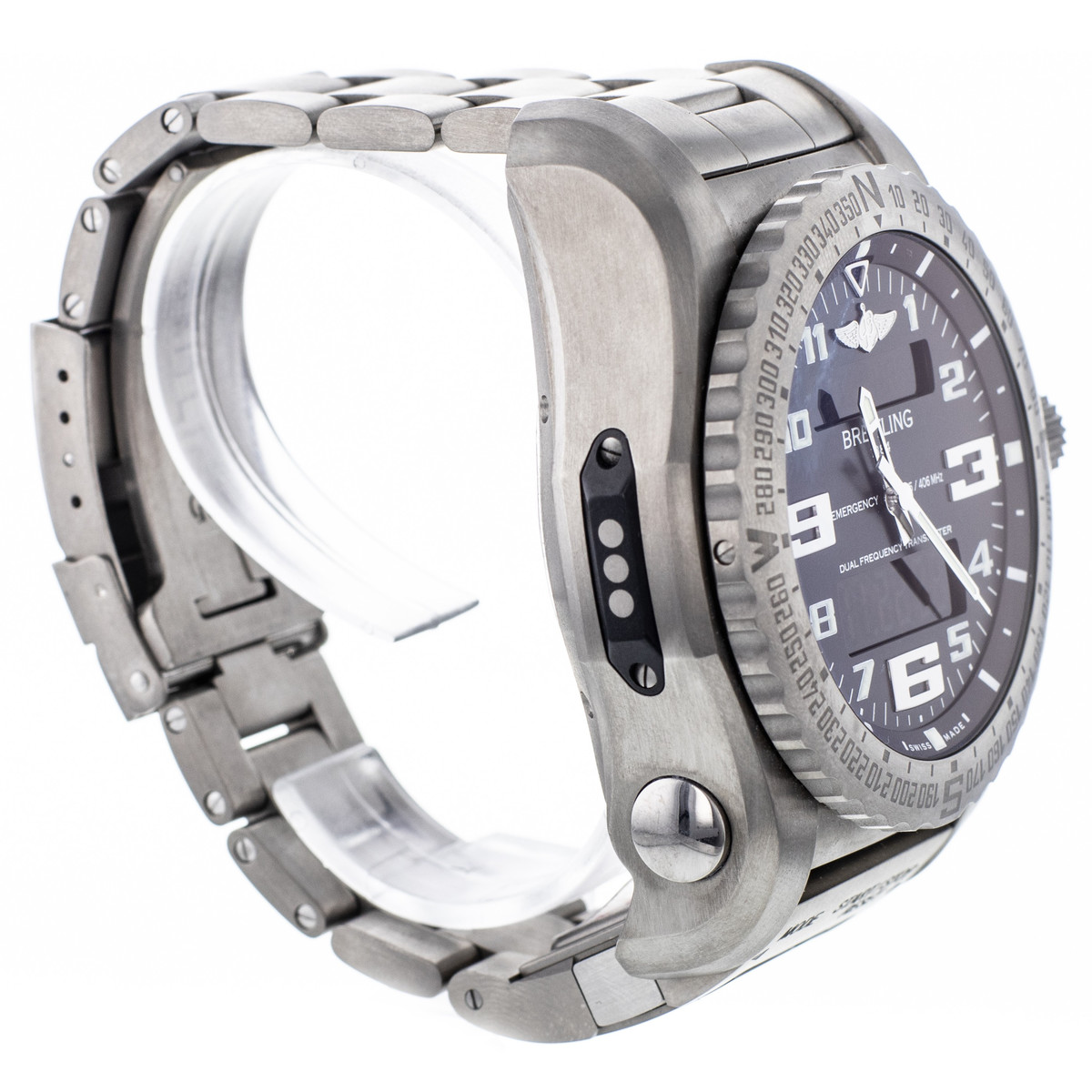 Montre d'occasion BREITLING Emergency II homme quartz bracelet titane - vue 3