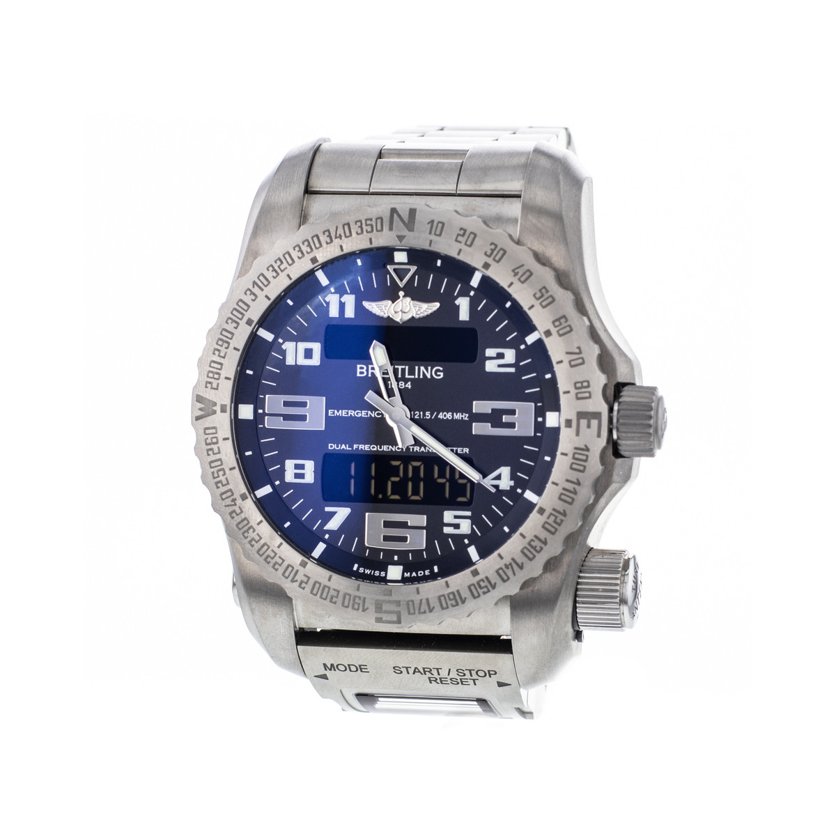 Montre d'occasion BREITLING Emergency II homme quartz bracelet titane - vue 4