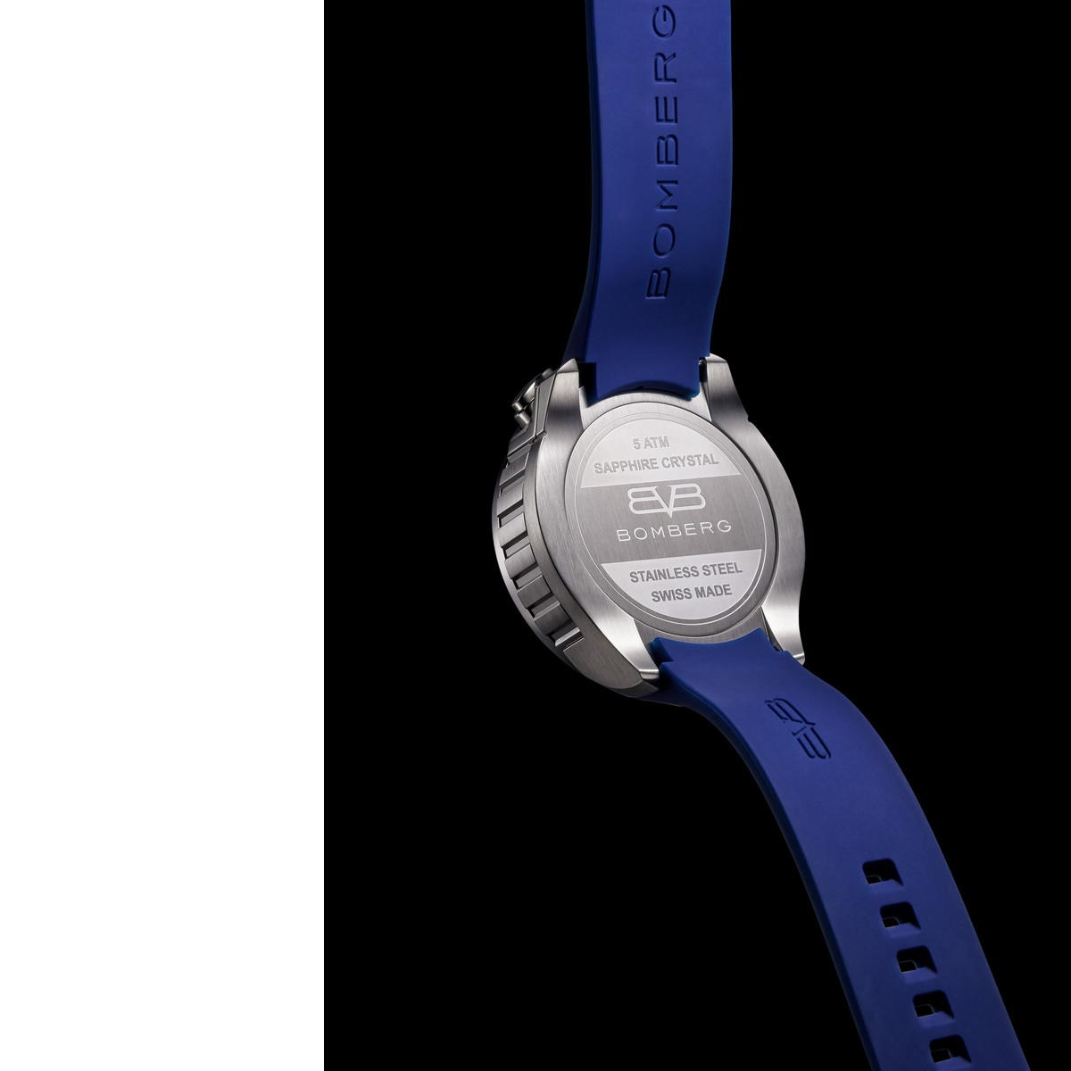 Montre d'occasion BOMBERG Bolt-68 Heritage Blue and Red homme quartz bracelet caoutchouc - vue D3