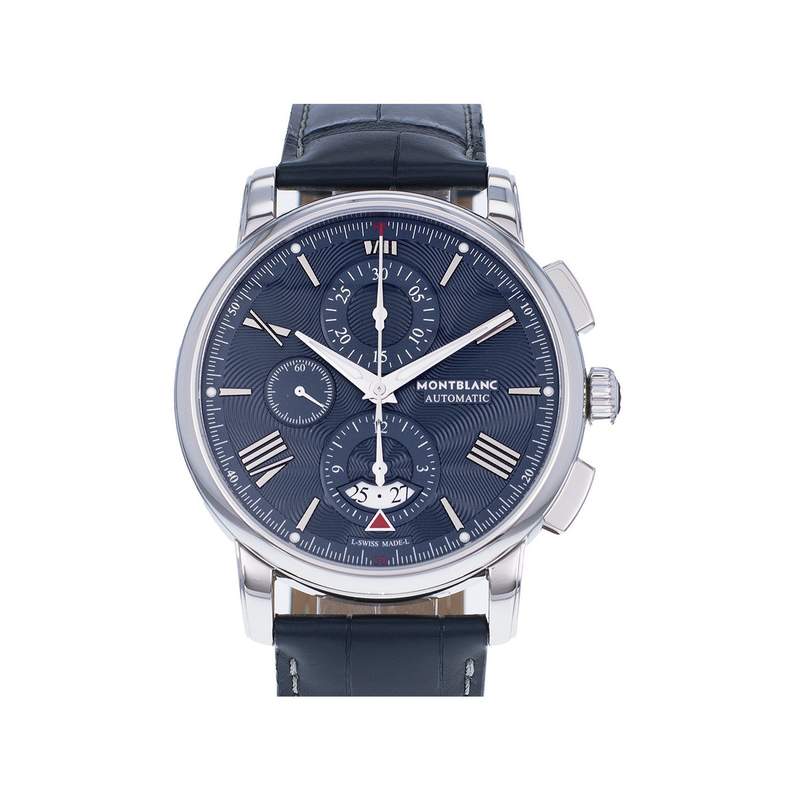Montre d'occasion MONT BLANC 4810 Chronograph Automatic homme automatique bracelet cuir d'origine - vue 1