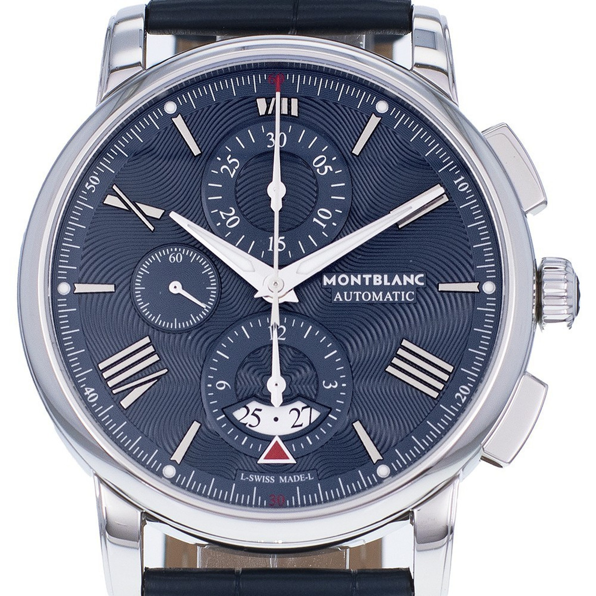 Montre d'occasion MONT BLANC 4810 Chronograph Automatic homme automatique bracelet cuir d'origine - vue D1