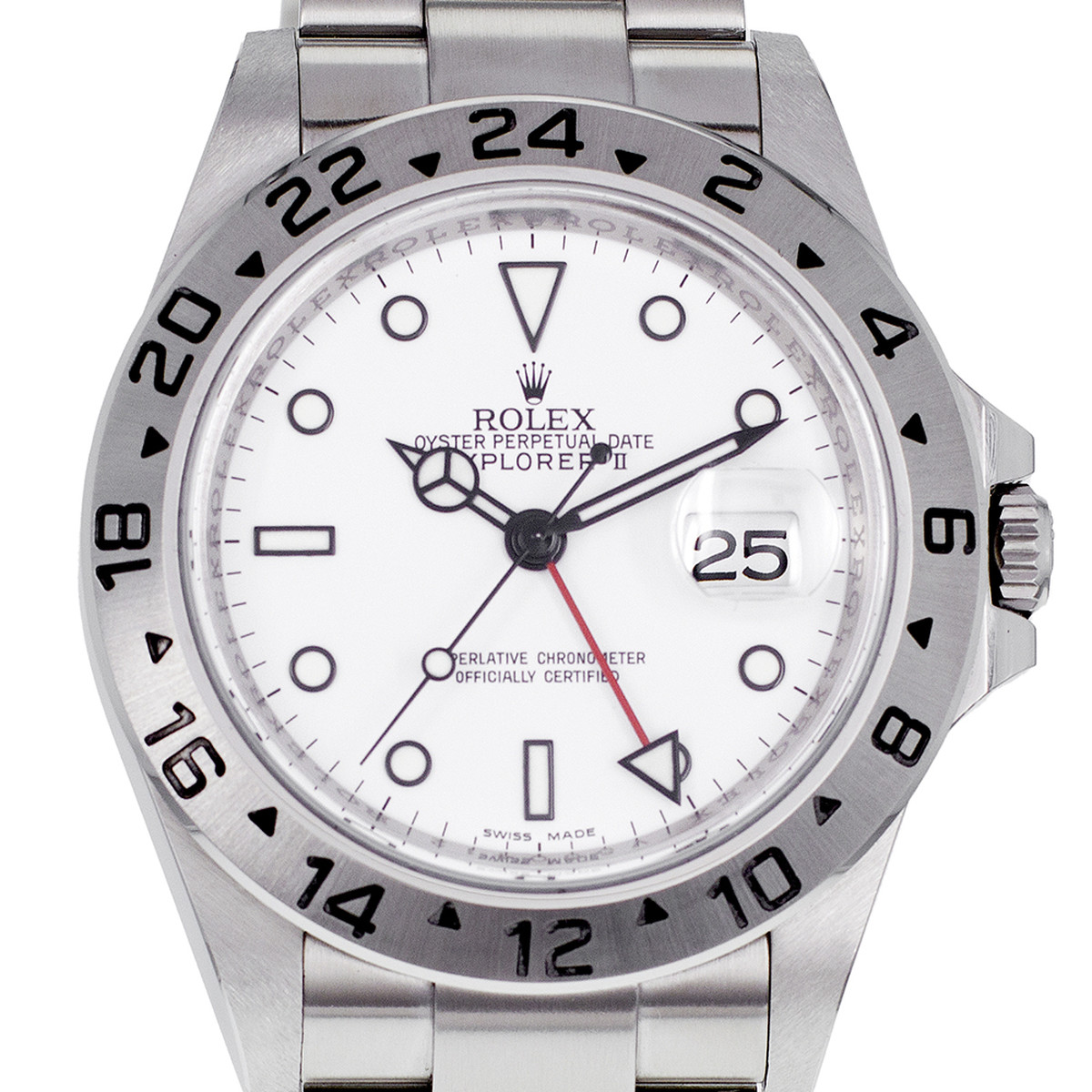 Montre d'occasion ROLEX Explorer II homme mouvement automatique certifié (cosc) bracelet acier - vue D1