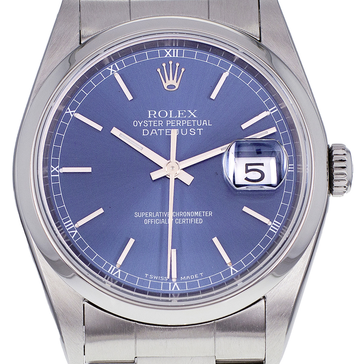 Montre d'occasion ROLEX DateJust mixte mouvement automatique certifié (cosc) bracelet acier - vue D1