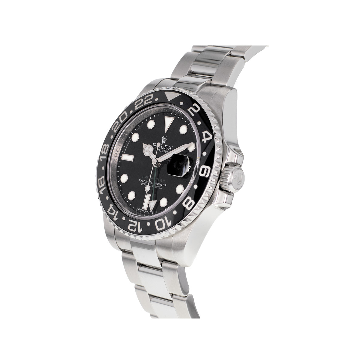 Montre d'occasion ROLEX GMT-Master II homme mouvement automatique certifié (cosc) bracelet acier - vue D2