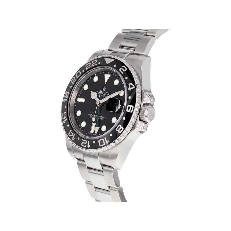 Montre d'occasion ROLEX GMT-Master II homme mouvement automatique certifié (cosc) bracelet acier - vue D2