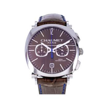 Montre d'occasion CHAUMET Dandy Chronographe homme automatique bracelet cuir d'origine