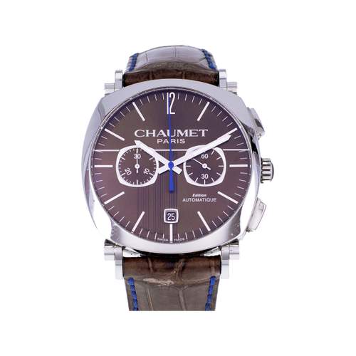 Montre d'occasion CHAUMET Dandy Chronographe homme automatique bracelet cuir d'origine