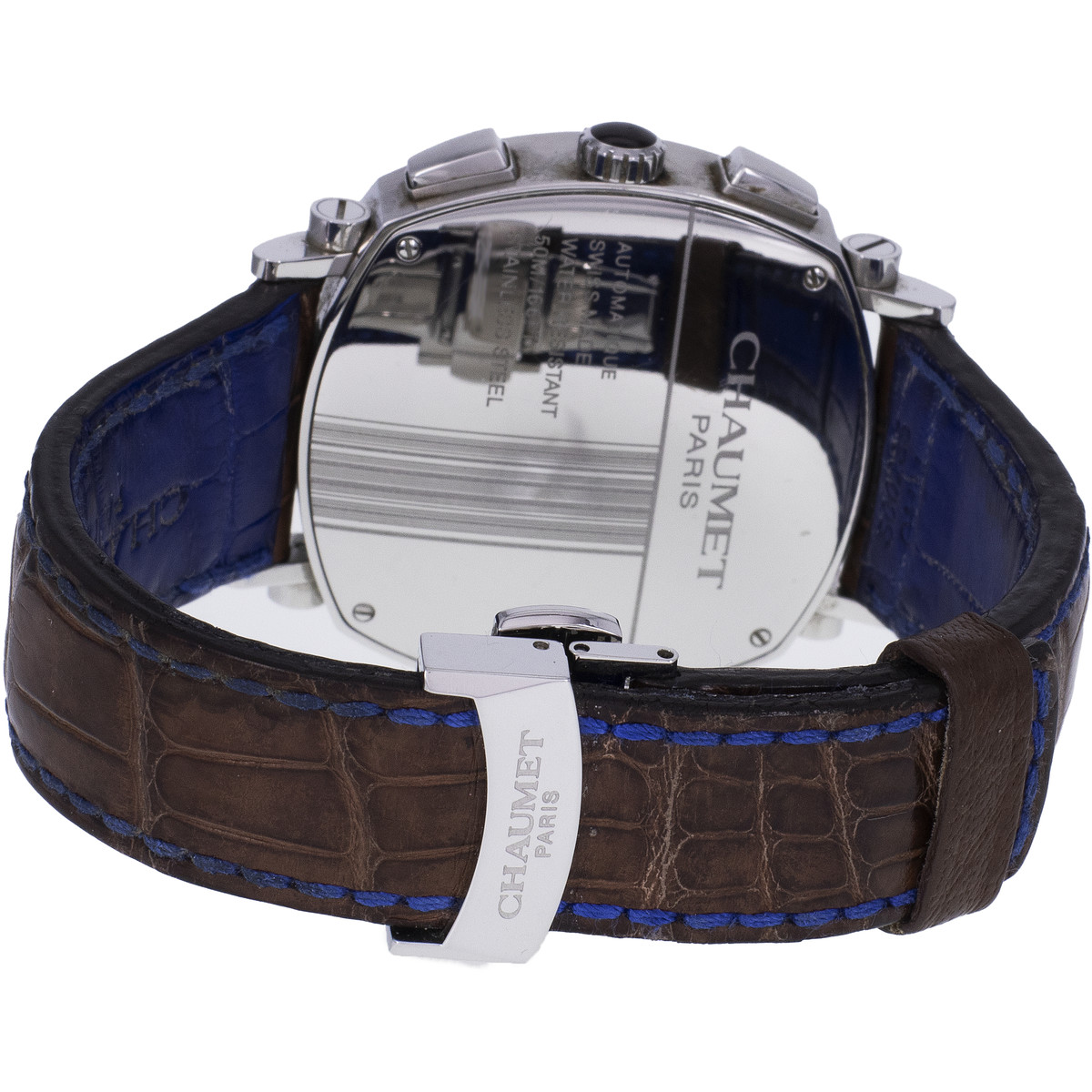 Montre d'occasion CHAUMET Dandy Chronographe homme automatique bracelet cuir d'origine - vue 3
