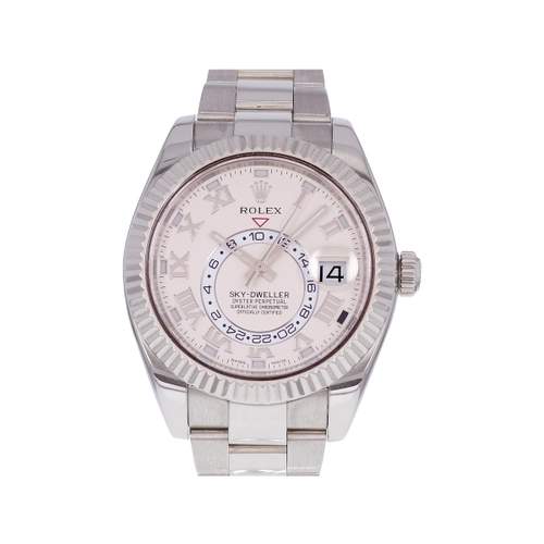 Montre d'occasion ROLEX Sky-Dweller homme mouvement automatique certifié (cosc) bracelet or blanc 750/000