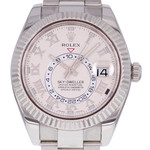 Montre d'occasion ROLEX Sky-Dweller homme mouvement automatique certifié (cosc) bracelet or blanc 750/000 - vue D1